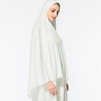 Miyuaadkai Endshield Ženski Hhimar spreman je da nose duga hijabu sa pribor za šal bijeli