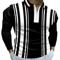 Avamo muški vrhovi rever izrez polo majica dugih rukava s majicama Radni plaid bluza casual patentna