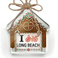 Ornament ispisano Jednostrana i volim biciklističku gradsku plažu Božić Neonblond