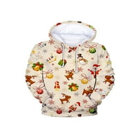 Anbech Funny 3D tiskani kapuljač za par ružnog božićnog duksera Grafički pulover dečka xmas xmas