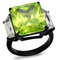 Ženski prsten od nehrđajućeg čelika od nehrđajućeg čelika sa AAA CRT CZ u jabuku Zelena - veličina 6