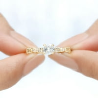Ženski CT Moissite Gold Angažman prsten, Solitaire Moissine Minimalni prsten, zaručni prsten pasijansa,