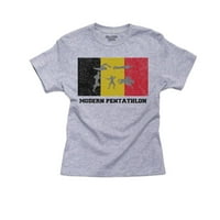 Belgija Olympic - Moderna pentathlon - zastava - silueta Boy's Pamučna majica za mlade