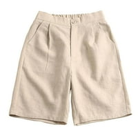 Ljetne modne kratke hlače za žene elastične prozračne labave pamučne i posteljine pola duljine hlače