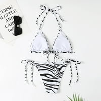 NSENDM bikini plaža StripetiPrint set kupaći kostimi za žene ispunjeni grudnjaci Print Print kupaći