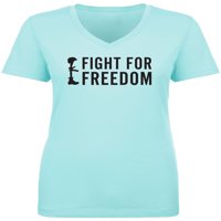 Borba za slobodu žensku majicu V-izrez
