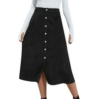 Ženska duga suknja Čvrsta struka suknje za oblikovanje jednostrukim sitnim simnim suknjem jesen i zima