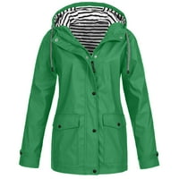 Yubnlvae kišni kaputi za žene, vodootporna kišna jakna, zip up sportska jakna s kapuljačom (zelena s)