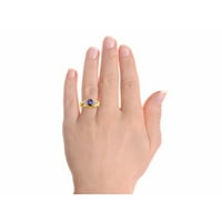 * RILOS zagrljaji i poljupci prsten xoxo ametist i dijamantni prsten - februar rođendni kamen *