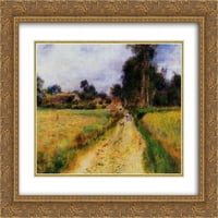 Pierre Auguste Renoir Matted Gold Ornate uramljena umjetnost Ispis 'The Farm'