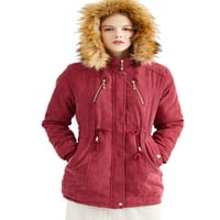 Seksi plesne dame kaput Visoko vrat odjeća Čvrsta boja jakna labavi kaput putni kaputi sa kapuljačom crveni 3xl