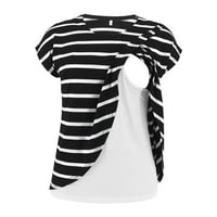 BabySbule Womens Plus Veličina Košulje za čišćenje trudnica Ženska odjeća Striped Šivanje višeslojnog