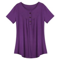 Majice za žene Trendi Dressy Ležerne prilike za bluzu s kratkim rukavima Napunite labave tuničke tee