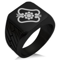 Nehrđajući čelik Obata samurajski Crest Geometrijski uzorak Biker stil polirani prsten