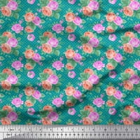 Soimoi Rayon tkanina točka, lišće i ruža cvjetna ispis tkanina od dvorišta široka