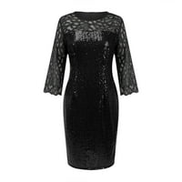 Ženske ljetne haljine Pogledajte preko Bodycon Haljine Sequin Plus Veličina haljina Elegantna boja Block