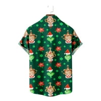 Božić Grinch Muns Retro Božić Santa Ispis Prednji tasteri Mekana luka Ležerne prilike Havajska majica
