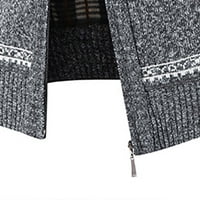 Muškarci zimski džemper-kaputi- Outerywer Cardigan tiskani casual topla pletena džemper jakna puna zip