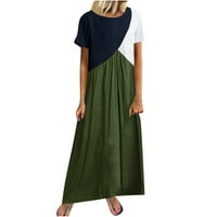 Plus veličina haljina za žene casual labava kratkih rukava s kratkim rukavima haljine u boji Blok ljeto