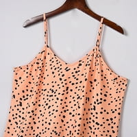 Caveitl Womens Pijama set, ženski leopard print suspender V-izrez modni noćni serderi dvodijelni set