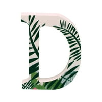 Alohelo drvena abeceda, DIY boja zelena slova, abeceda ukras tropskih biljaka