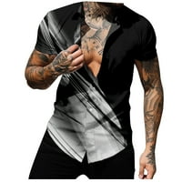 Muški gumb s kratkim rukavima dolje majice Modne haljine Party Casual Poslovna tiskanih košulja Grey