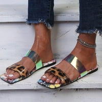 Lydiaunistar Ženske sandale Ljetne modne Leopard plaže cipele ravne potpetice Leptir sandale smeđe 5,5