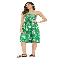 Oussum Ženske kratke tubene haljine bez rukava, zelena