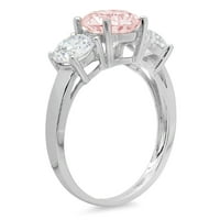 3.25ct okrugli rez ružičasti simulirani dijamant 14k bijeli zlatni godišnjica angažmana kamena prstena