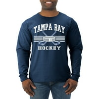 Divlji Bobby Grad Tampa Bay Hockey Fantasy Fan Sports Muška majica dugih rukava, Vintage Heather Mornarice,