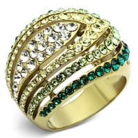 Luxe nakit dizajnira ženski zlatni jonski prsten od nehrđajućeg čelika sa gornjim razredom kristalne