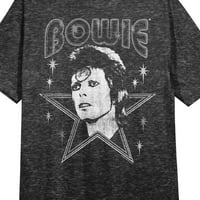 David Bowie Star Frame Crew vrat kratkih rukava crna noćna noćna majica - mala