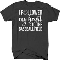 Pratio mi je srce na sportsku majicu za bejzbol teren za velike muškarce 3xl tamno siva
