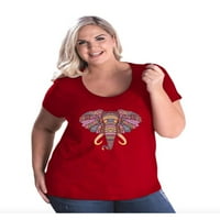 MMF - Ženska pulks pulks savijanje majica, do veličine - slon mozaik