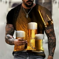 Pyju smiješno pivo T majice za muškarce kratki rukav Crewneck grafički tees 3D print Oktoberfest majica