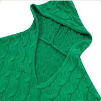 Olinvenn ženski džemper vrhovi plus veličine labavih žena Soild dugi rukav V-izrez na kapuljaču za žene
