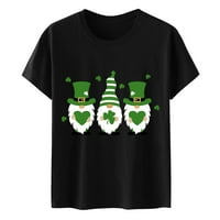 Ženska zelena majica vrhova ljetna bluza sv. Patrickov dan Tunic vrhovi seksi grafički majica kratkih