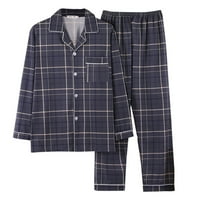 Muška pidžama čista pamučna tkanina plaćena grudna tkanina kućna nosi s dugim rukavima kardigan