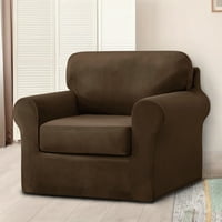 Trodijelni navlaka za fotelju, 1-sjedala Velvet kauč s klizanjem sa zasebnim naslonom za naslon i jastuk