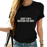 Josie je na odmoru daleko navode smiješne slatke i šikove ženske ljetne vrhove - grafičke majice s jedinstvenim