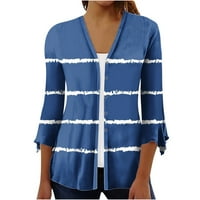 Kiplyki ponude ženski džemperi jesen 3 4Sleeve majica Otvorena prednja gornja odjeća za ispis bluza