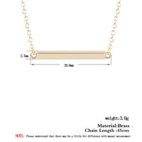 Poznati brend Square bar ogrlice i privjesak za žene Geometrijski jednostavni kolares Grandes de moda metalni nakit