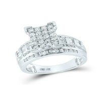 10kt bijelo zlato okruglo Diamond Pepeljuga klaster mladenkinjski zaručnički prsten CTTW