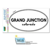 Grand Junction, Co - Kolorado - crno-bijelo - Gradsko stanje - ovalno laminirano naljepnica