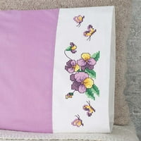 Herrschners® botanički pansioni jastučni par sa jastukom za žigosane križ