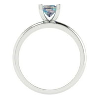 CT Sjajni smaragdni rez Clenil Simulirani dijamant 18k bijeli zlatni pasijans prsten sz 3.75