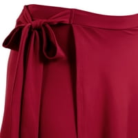 Doublu Ženski kravatni struk Flared Wrap Maxi suknja