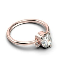 Zasljepljujući minimalistički 1. karat ovalni rez dijamantski prsten za angažman, vjenčani prsten u
