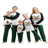 Porodica podudaranje božićne pidžame postavio je dugi rukav Elk tisak sa plastičnim hlačama Xmas Holiday