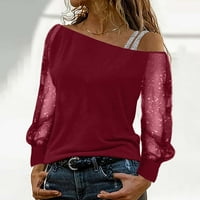 Majica s dugim rukavima za žene ženska modna dijagona mreža, majica s dugim rukavima, baza od jedne
